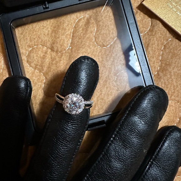 Dazzling Moissanite Halo Ring - Picture 12 of 16